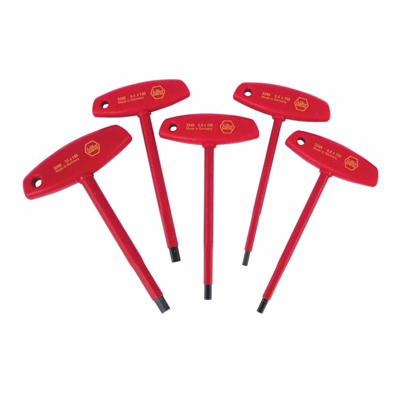 Wiha 33478 5 Piece Insulated T-Handle Hex Screwdriver Set – Metric