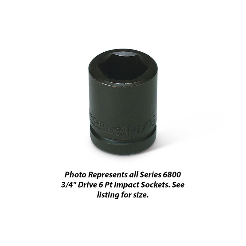 Wright Tool 6858 3/4 Drive 6 Point Standard Impact Socket 1-13/16