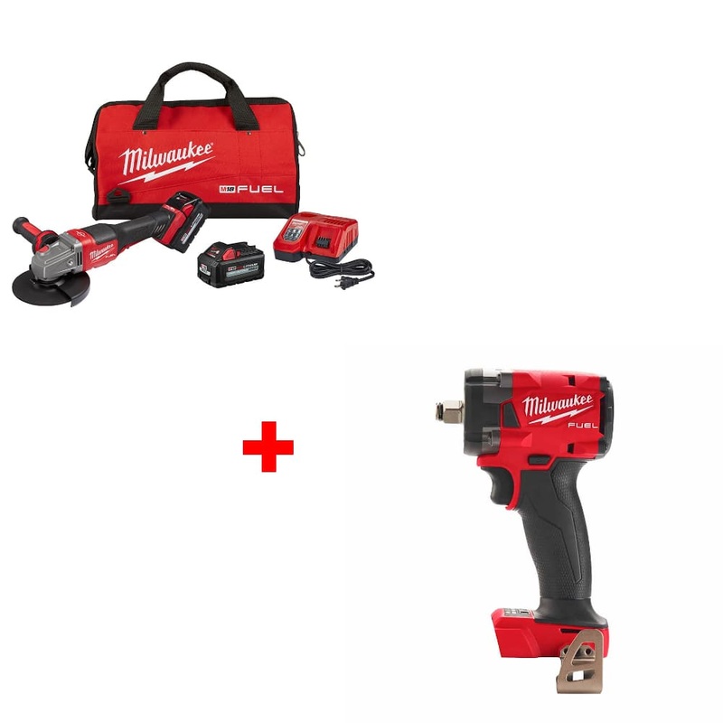 Milwaukee 2980-22 M18 FUEL GRINDER KIT w/ 2855-20 M18 1/2 Impact Wrench