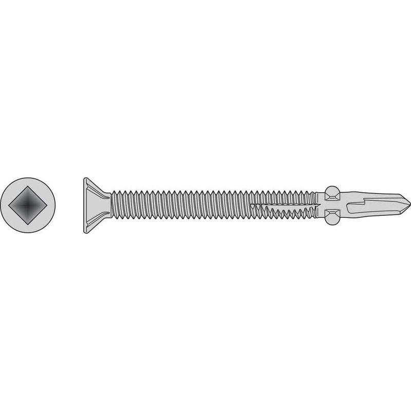 Simpson F12C250FDB Strong-Tie Self-Drilling Flat-Head Screw with Wings #12 x 2-1/2 #3 Square Type 410 (1800 Pack)