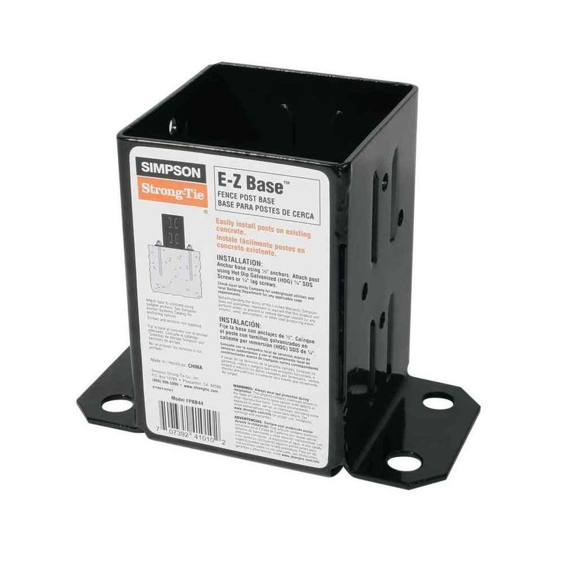 Simpson FPBB44 Strong-Tie E-Z Base Black Powder-Coated Post Base for 4×4