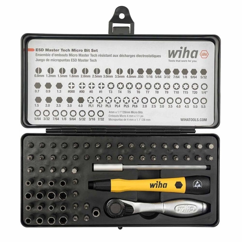 Wiha 75965 65 Piece System 4 ESD Safe Master Technician’s Ratchet and MicroBits