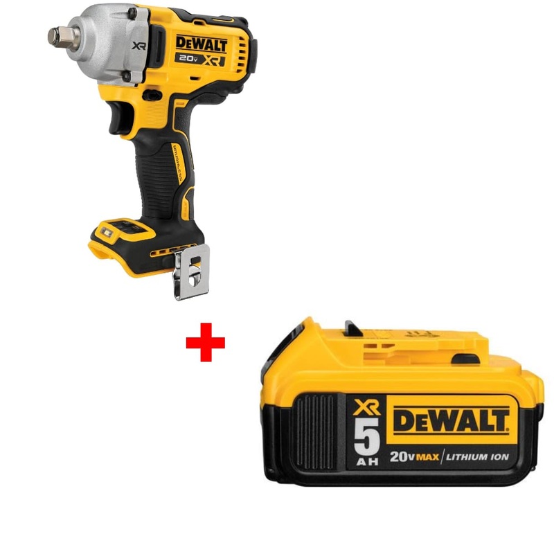 DeWalt DCF891B 20V MAX XR 1/2 Impact Wrench w/ FREE DCB205 20V MAX Battery Pack