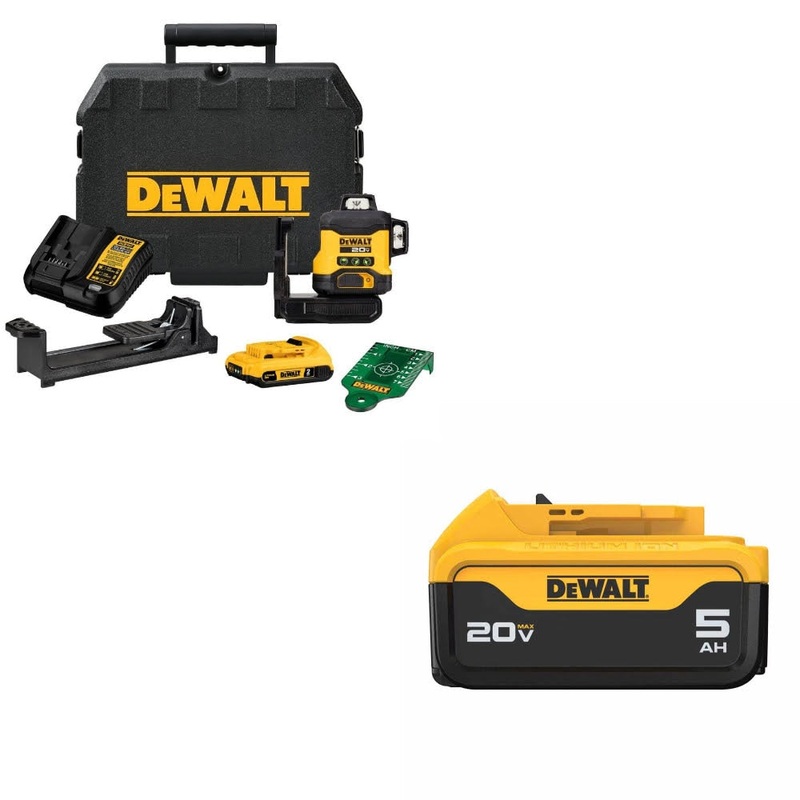 DeWalt DCLE34031D1 Laser Kit W/ FREE DCB205 Battery Pack