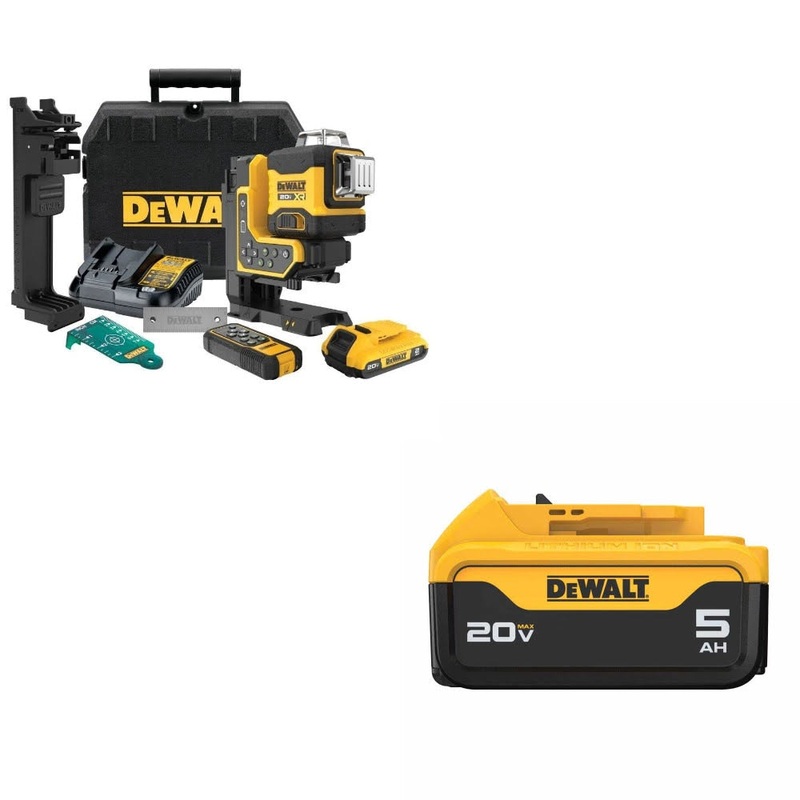 DeWalt DCLE34035D1 Laser Kit W/ FREE DCB205 Battery Pack
