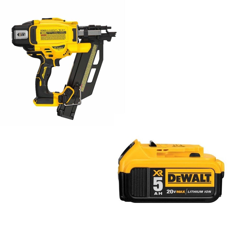 DeWalt DCN920B 20V MAX XR 21 Nailer (Tool Only) W/ FREE DCB205 20V Battery Pack