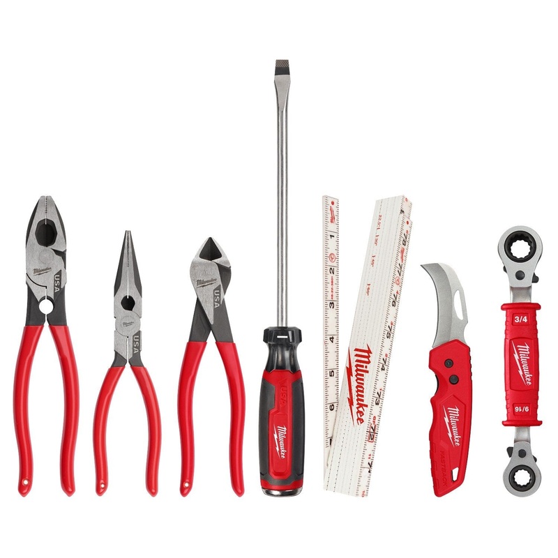 Milwaukee 48-22-0143 7 PC. Power Utility Hand Tool Set for Professionals and Journeymen