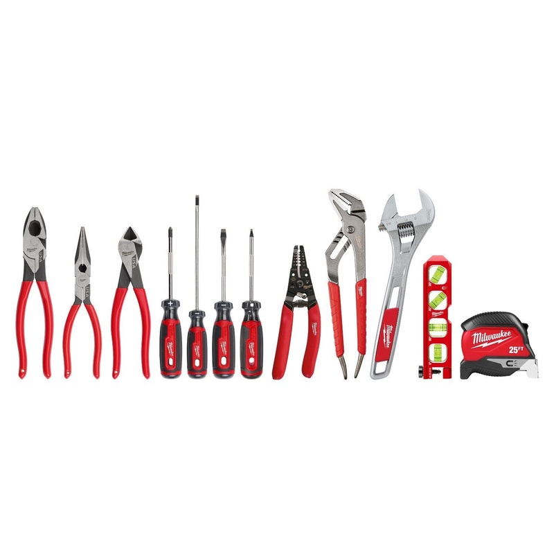 Milwaukee 48-22-0144 12 PC Electrical Hand Tool Set for Electricians and Journeymen