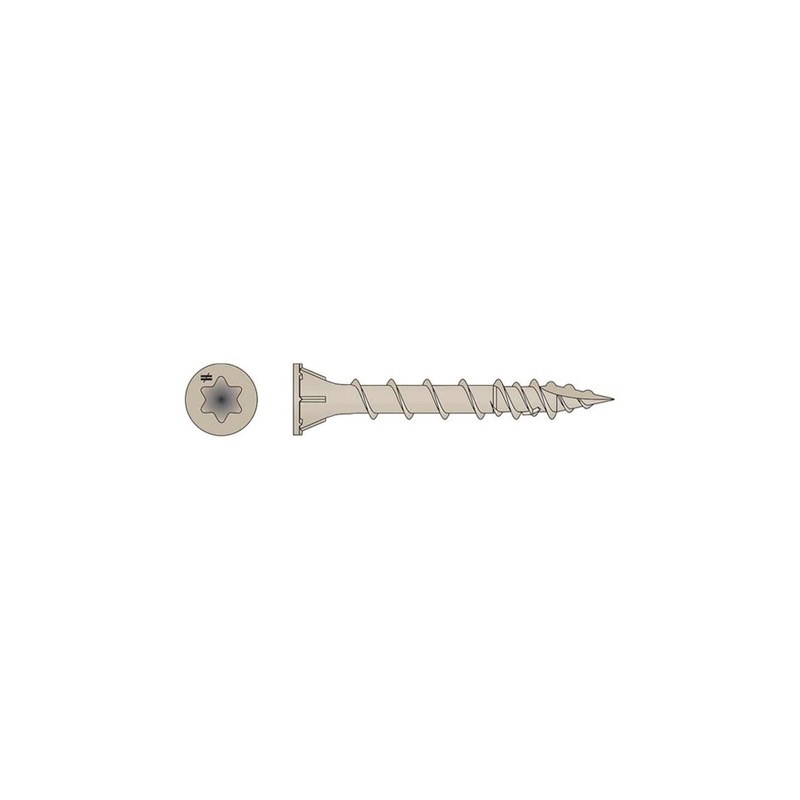 Simpson DSVT158R1LB Strong-Tie Deck-Drive DSV Wood Screw #8 x 1-5/8 T-25 Flat Head Quik Guard Tan (1 lb.)